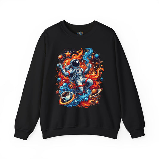 🚀Cosmic Coffee Buzz: Energized Astronaut Sweatshirt ☕🚀